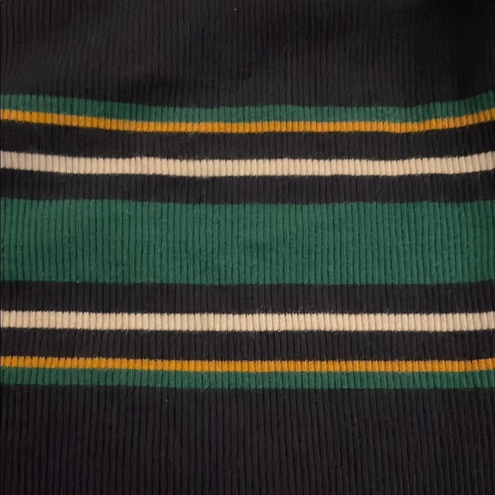 PacSun Navy and Green Striped Crop Top - Picture 2 of 8